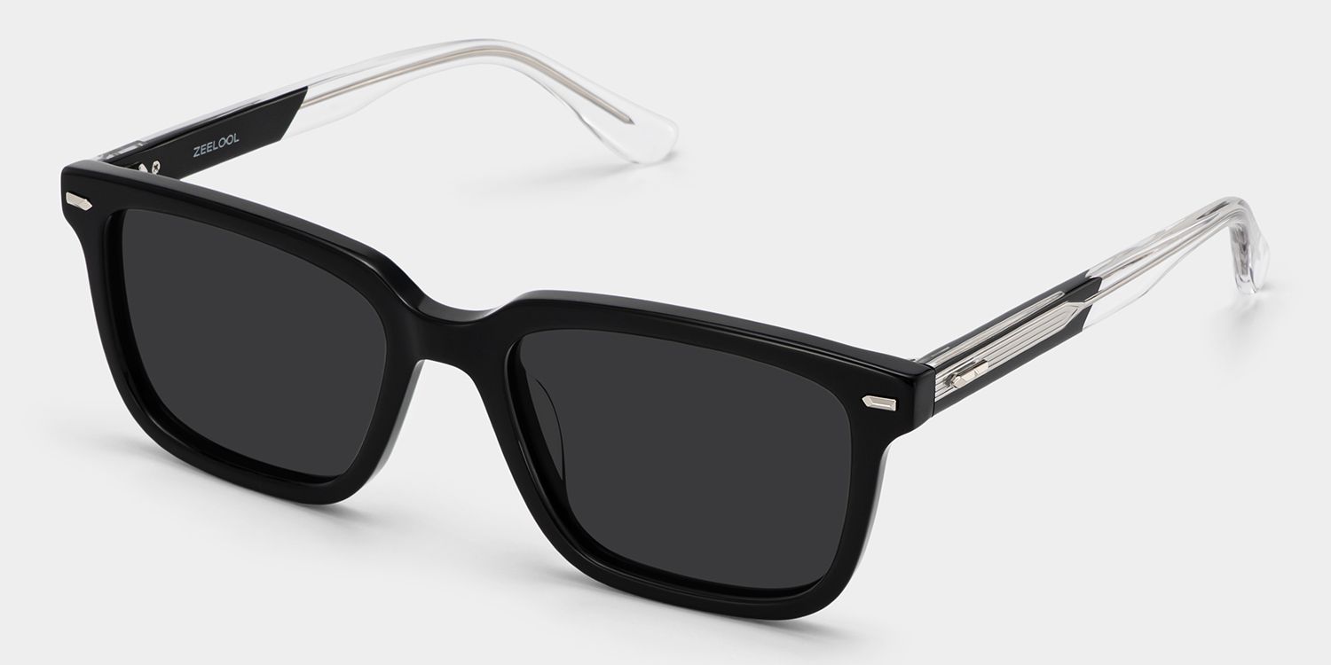 George Rectangle Style Black Frame Sunglasses | ZEELOOL
