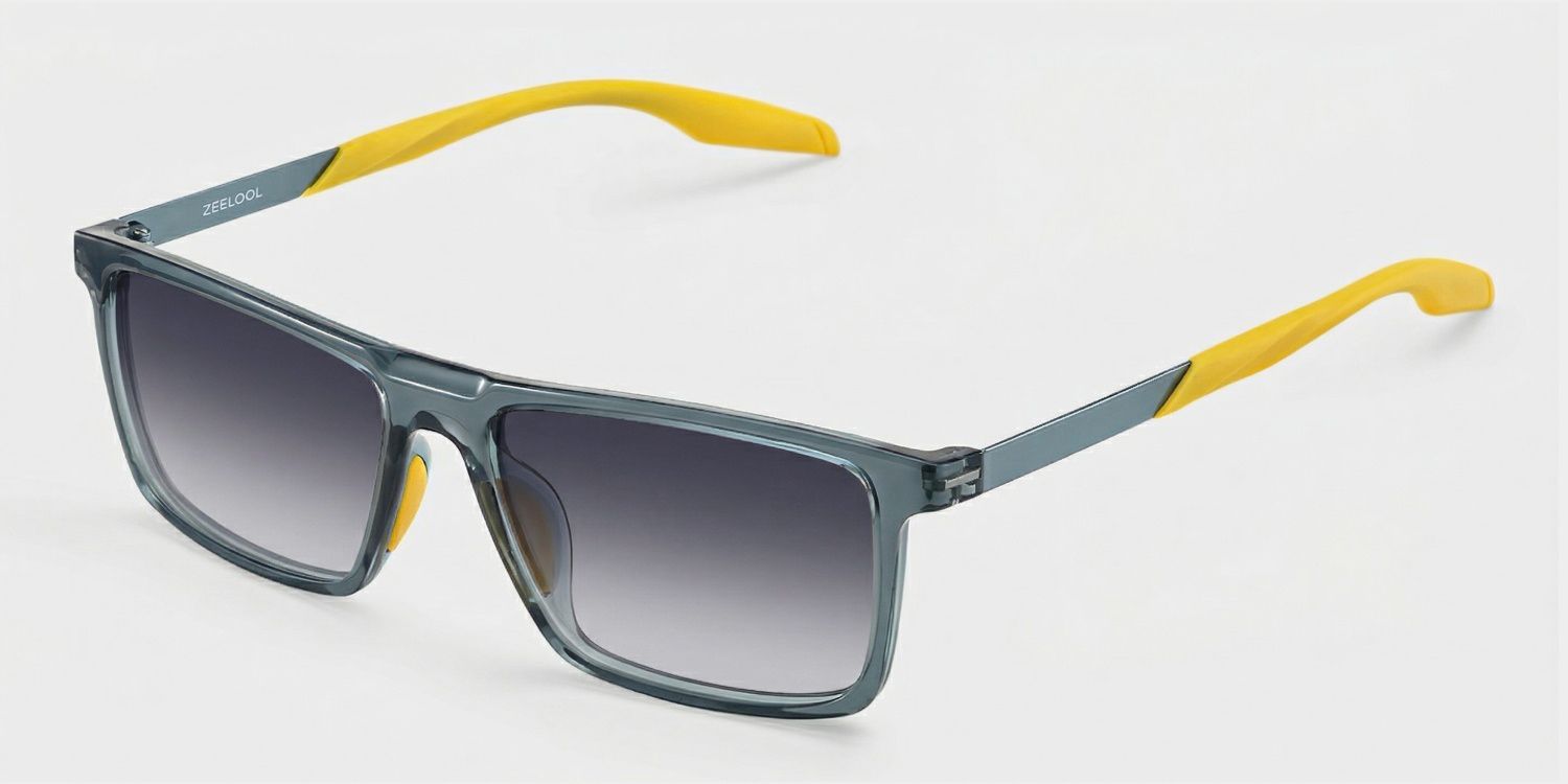 Active Blue Yellow Rectangle Polarized Sunglasses for Driving | ZEELOOL3