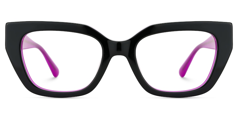 Flare Rectangle Black Glasses