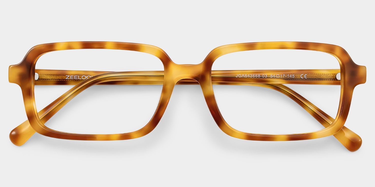 Danielle Light Brown Tortoise Shell Rectangle Glasses | ZEELOOL