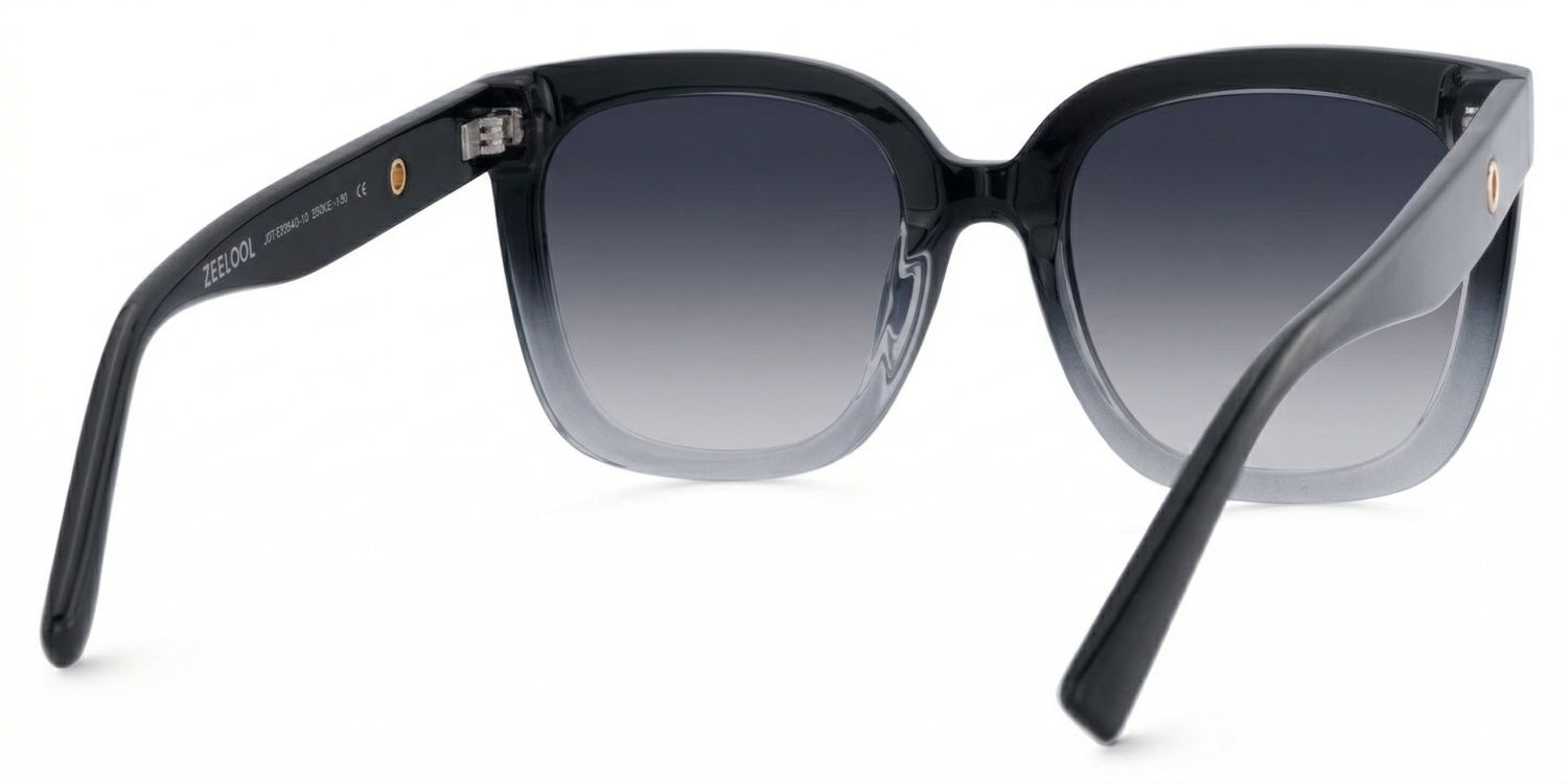 TR90 Ebony Eyeglasses, Ebony Square Glasses -Zeelool Glasses4