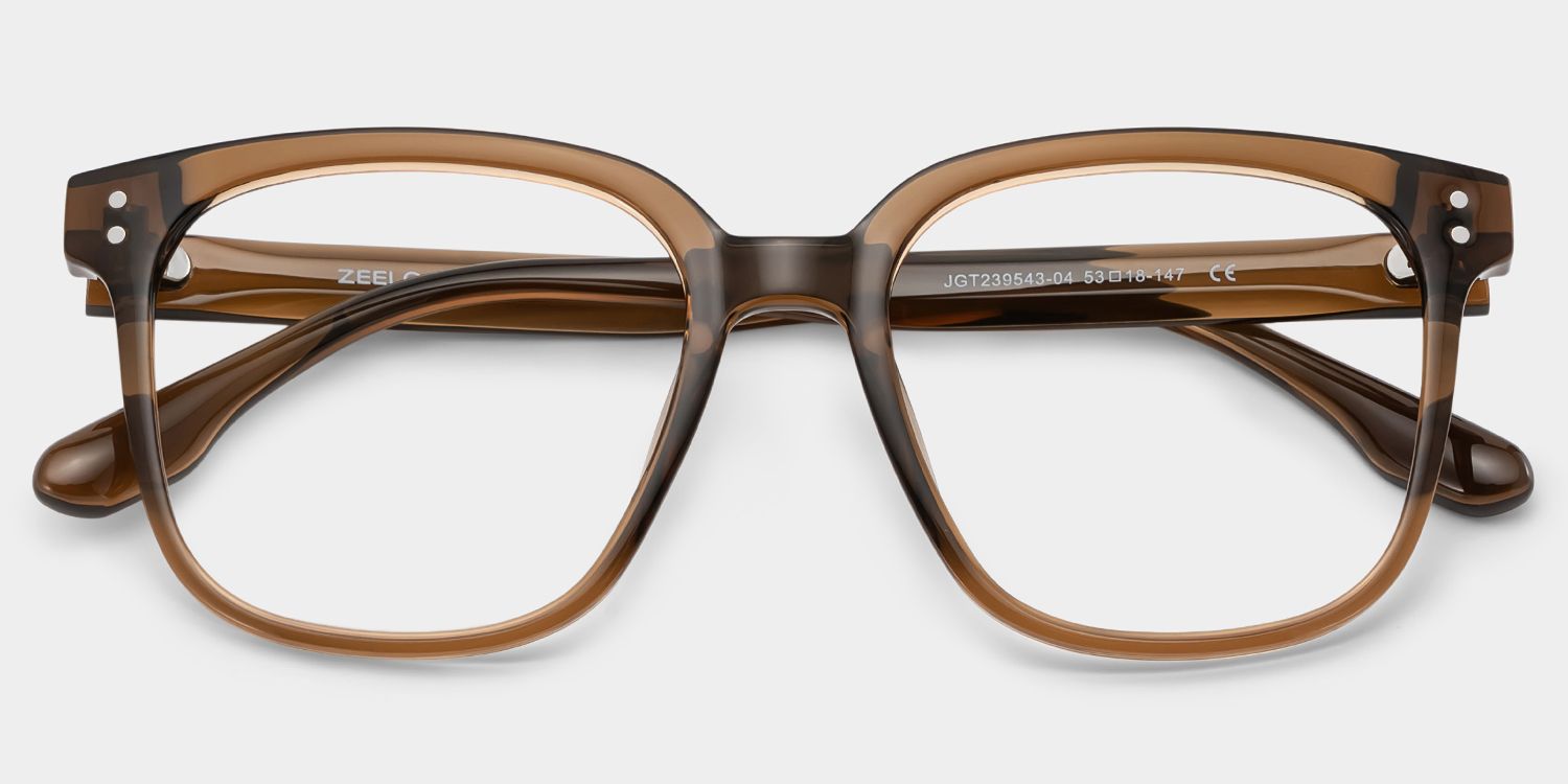 Oglesby Square Blue Light Blocking Glasses Brown Frame | Zeelool