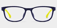 Robin Rectangle Black Yellow Glasses0