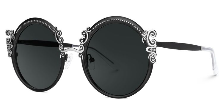 Nelida Round Black Glasses