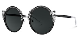 Nelida Round Black Glasses1