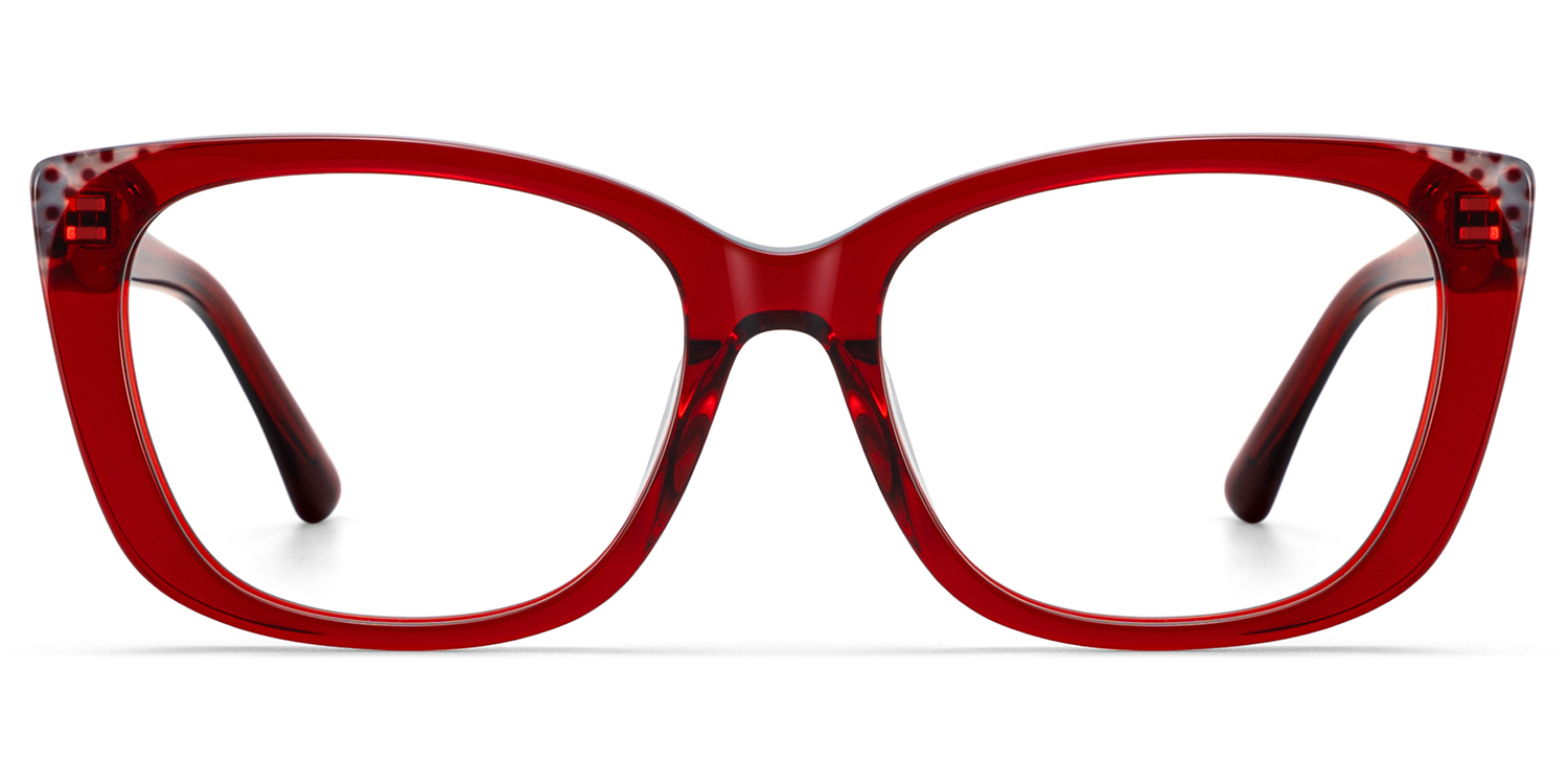 Madeline Cat eye Red Frame Glasses for Women | ZEELOOL