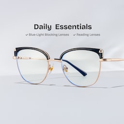 Beau Cat eye Black Gold Glasses0