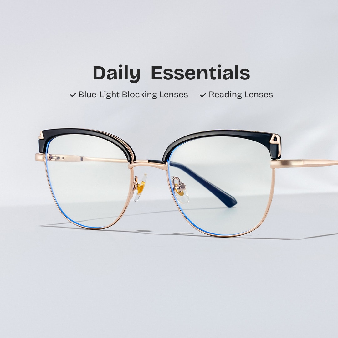 Beau Cat eye Black Gold Glasses