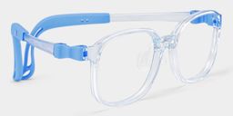 Casey Rectangle Clear Blue Glasses2