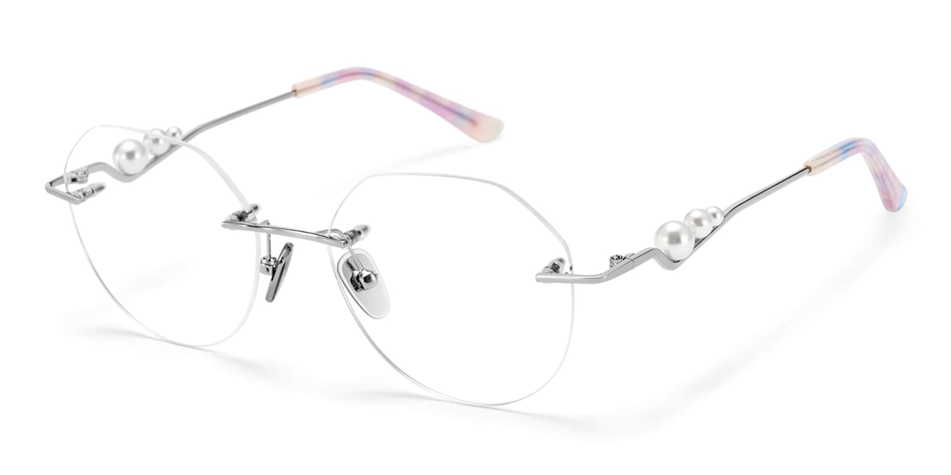 Wyatt Eyeglasses in Geometric Silver Frame | Zeelool2