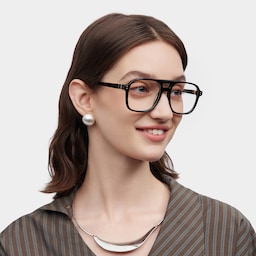 Athena Aviator Black Glasses1