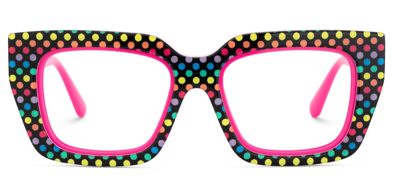 Kent Acetate Rainbow Frame Glasses with Square Shape | Zeelool2