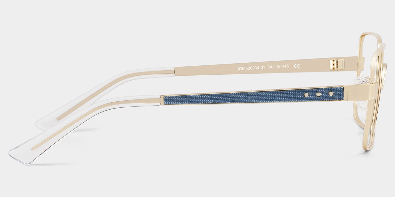 Gavin Eyeglasses in Rectangle Gold Frame | ZEELOOL4