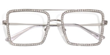 Diva Square Silver Glasses