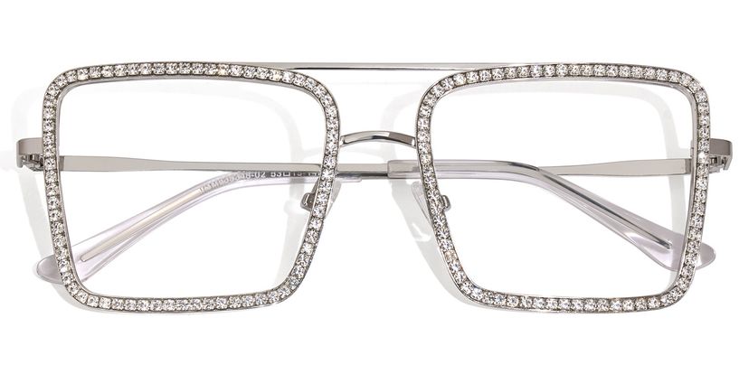 Diva Square Silver Glasses