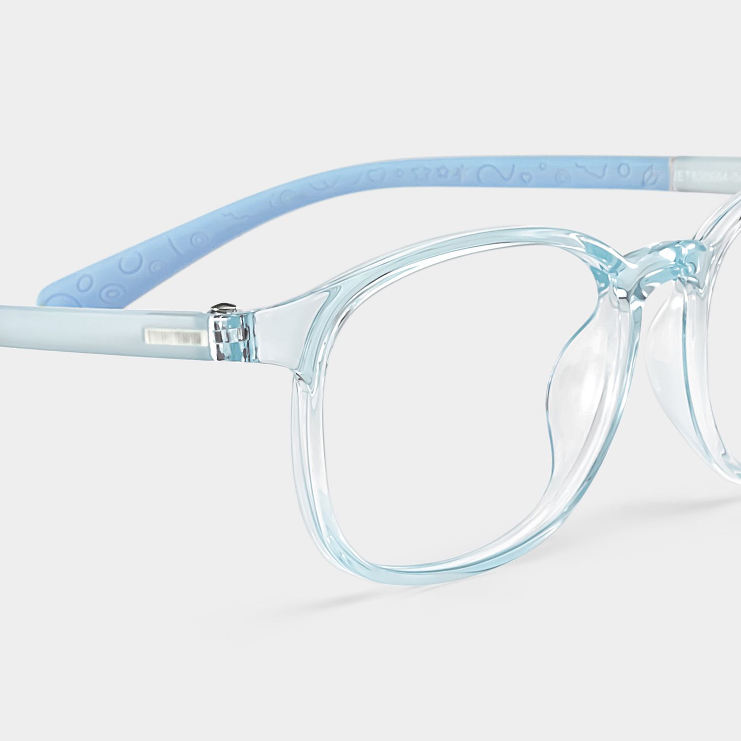 Kids Rectangle Clear Blue Amaker Frame Glasses | Zeelool