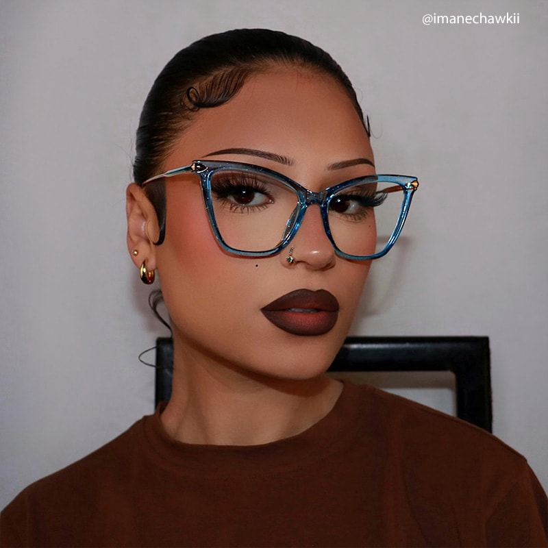 Hilary Butterfly Blue Glasses | Zeelool Glasses7
