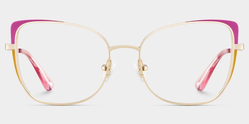 Tessa Cat-Eye Pink Gold Glasses