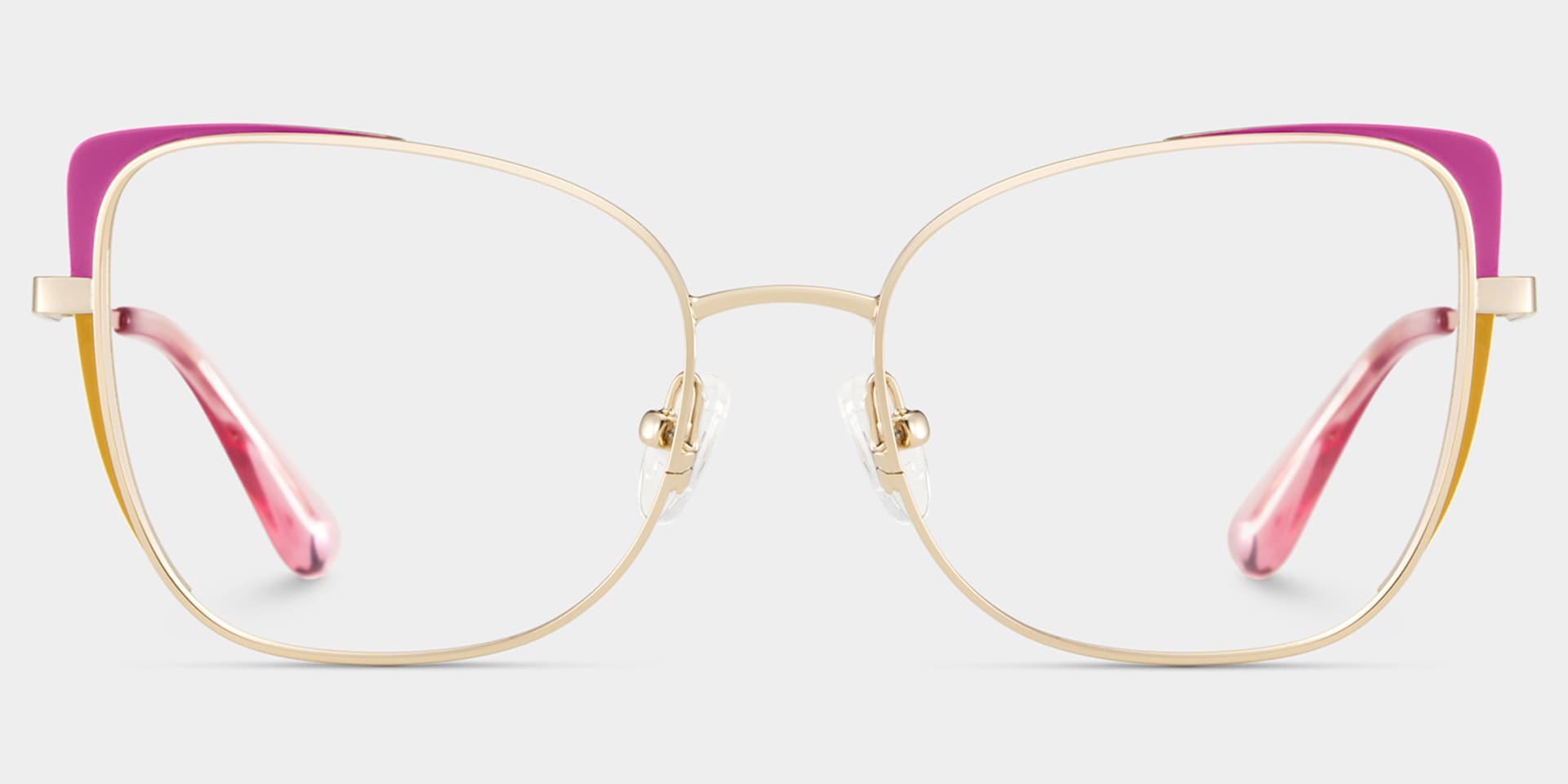 Tessa Pink Gold Frame Glasses with Cat eye Frame Online | ZEELOOL1
