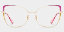 Tessa Cat-Eye Pink Gold Glasses1