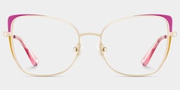 Tessa Cat-Eye Pink Gold Glasses1