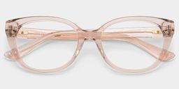 Charlotte Clear Pink Cat eye Glasses1