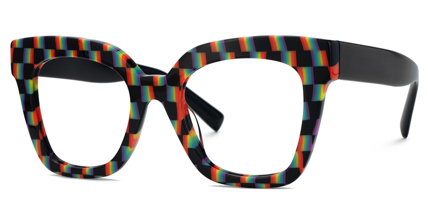 Malcolm Large Square Nerdy Glasses with Pure Black Arms3