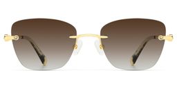 Seth Rectangle Gold Glasses0