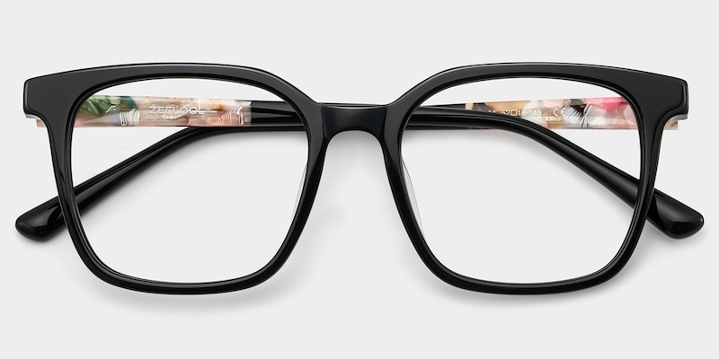Freya Black Frame Glasses with Square Frame Online | ZEELOOL1