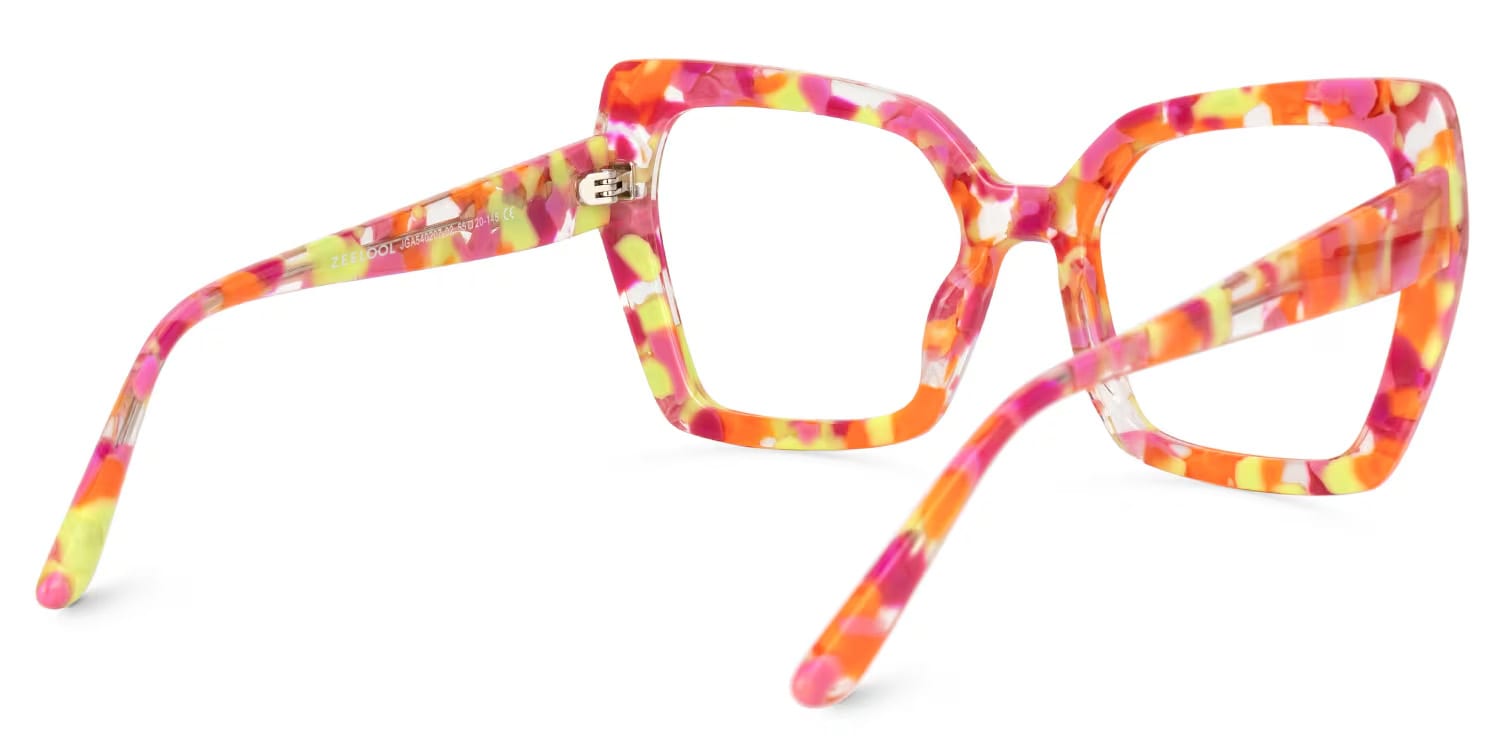 Pavia Butterfly Orange Floral Frame Glasses for Women3