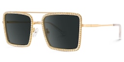 Diva Square Gold Glasses1