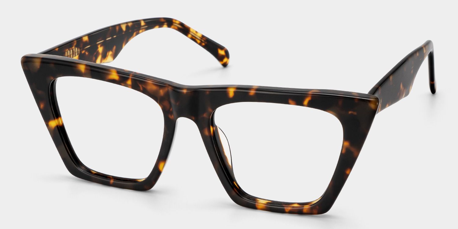 Cecile Frame Glasses with Cat Eye, Tortoise Style
