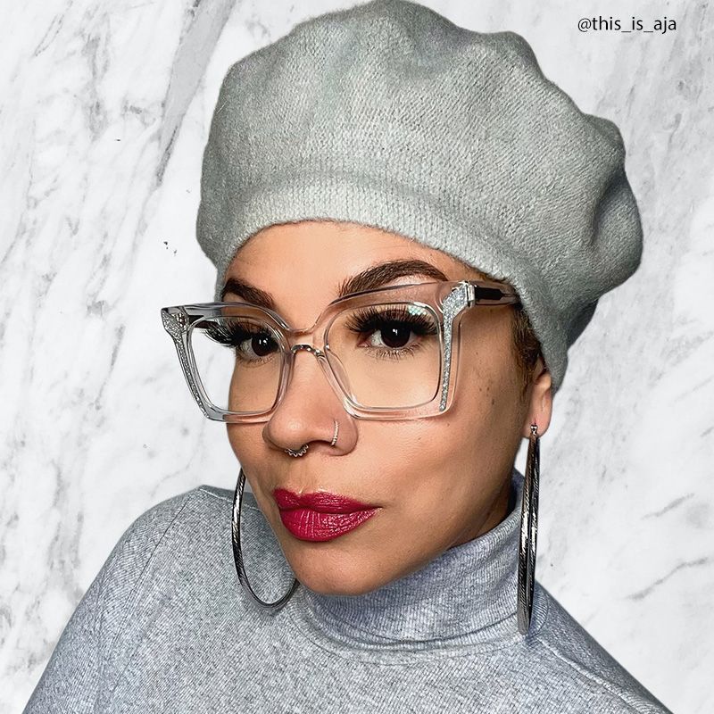 Khadra Square Clear Glasses | Zeelool Glasses8