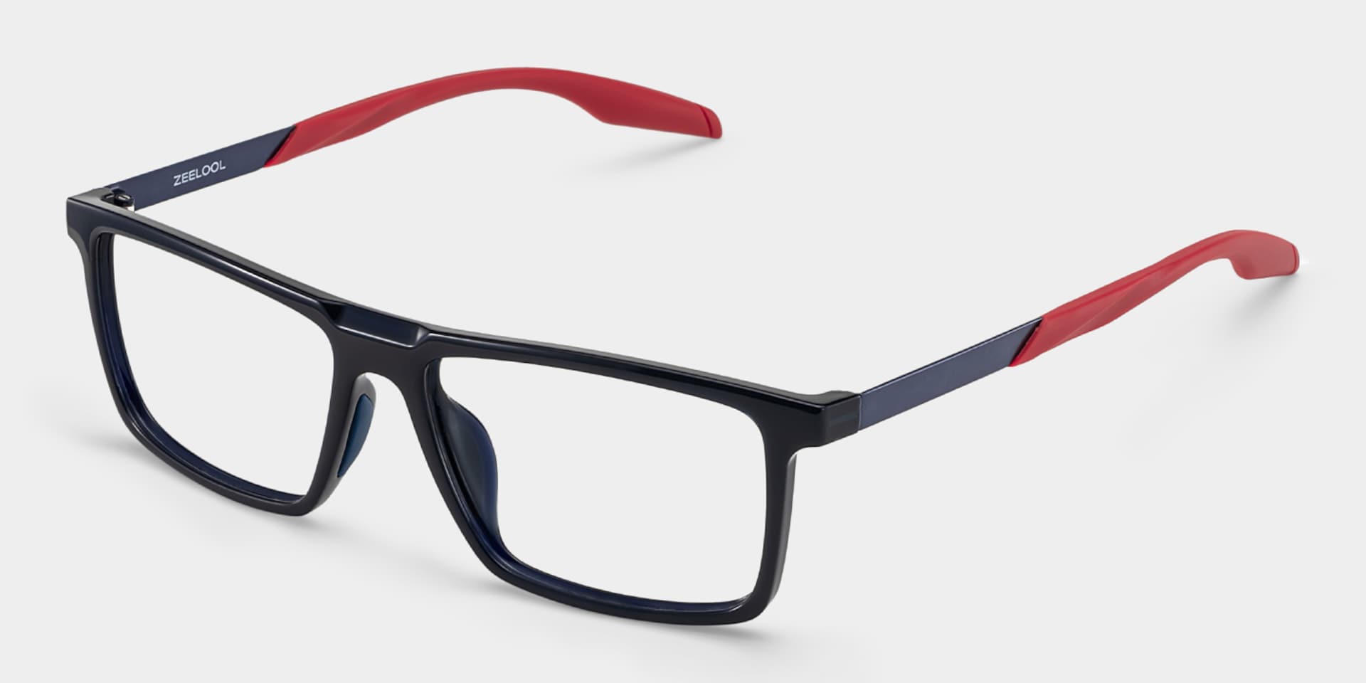 Active Blue Red Frame Glasses with Rectangle Frame Online | ZEELOOL3