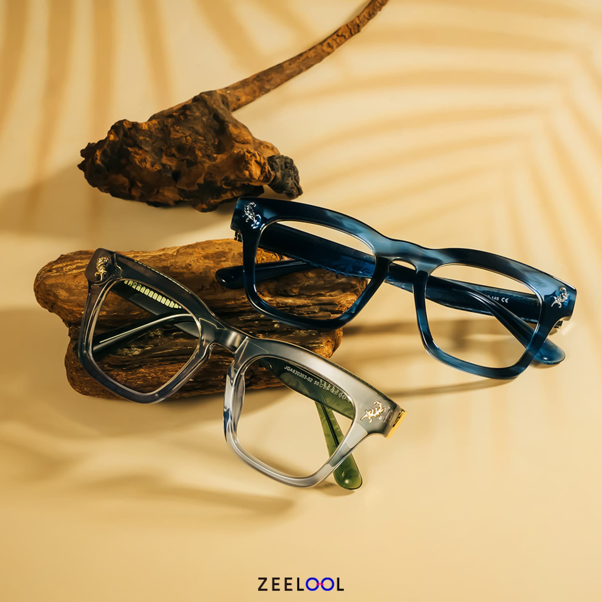 Square Gray Classic Glasses With Green Arms - Dodard Acetate Frame Glasses4