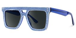 Rubin Square Denim Blue Glasses1