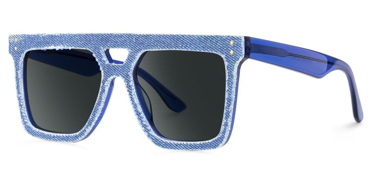 Rubin Denim Blue Square Sunglasses