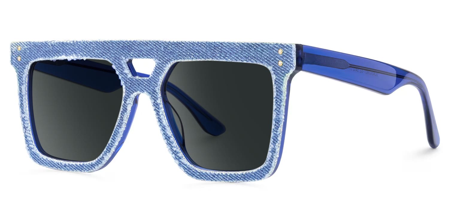Rubin Square Denim Blue Glasses