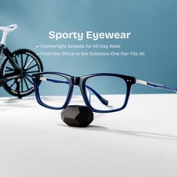 Cozy Rectangle Blue Glasses2