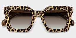 Megan Leopard print Square Glasses1