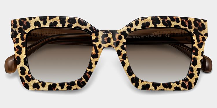 Megan Leopard print Square Glasses