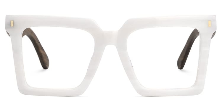 Pierre Square White Glasses