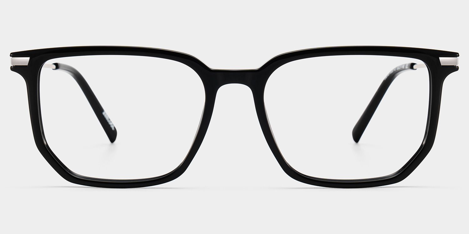 Michelle Black Rectangular Glasses for Men and Guys | ZEELOOL0