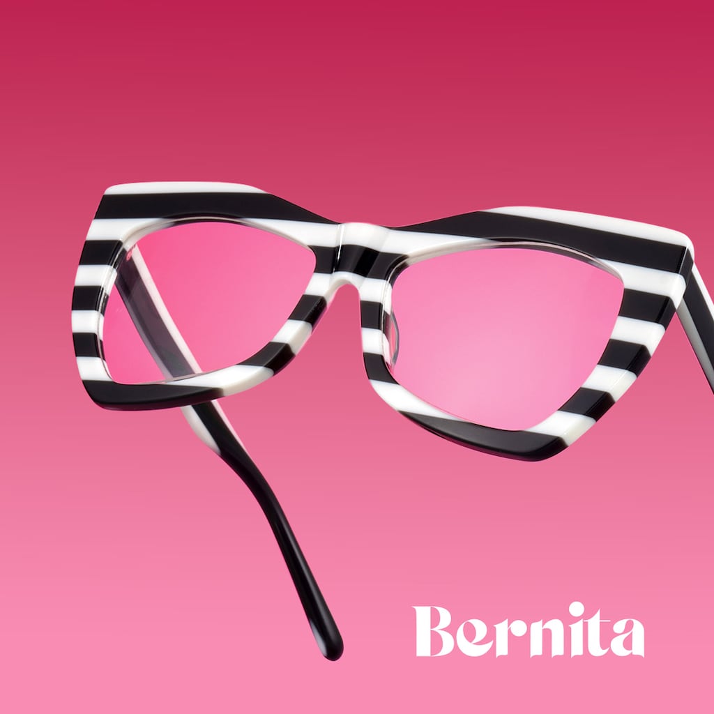 Bernita Geometric Black-White Glasses