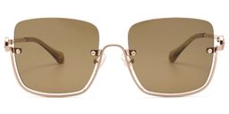 Charie Rectangle Beige Sunglasses0