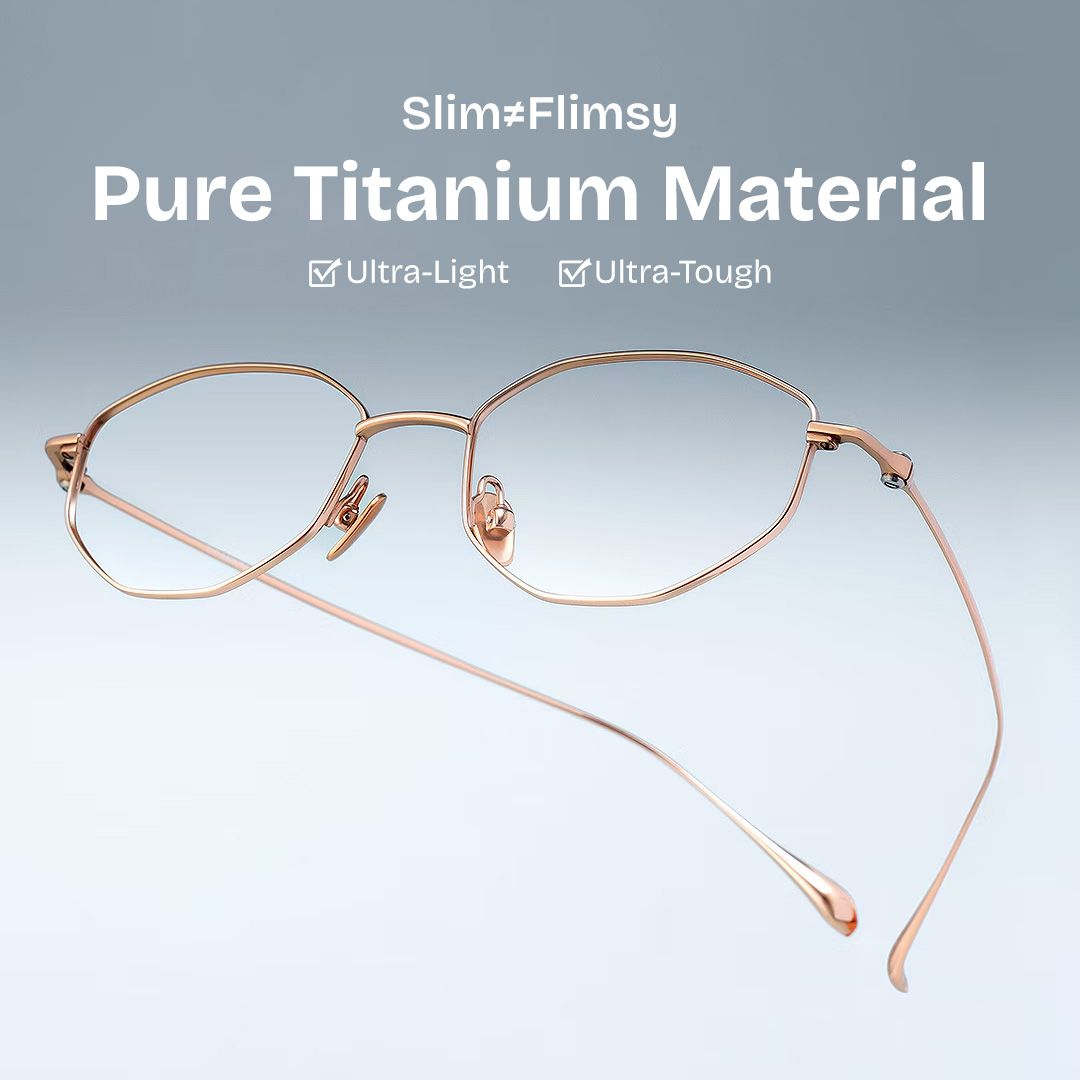 Everett Gold Frame Glasses with Geometric Frame Online |  ZEELOOL3