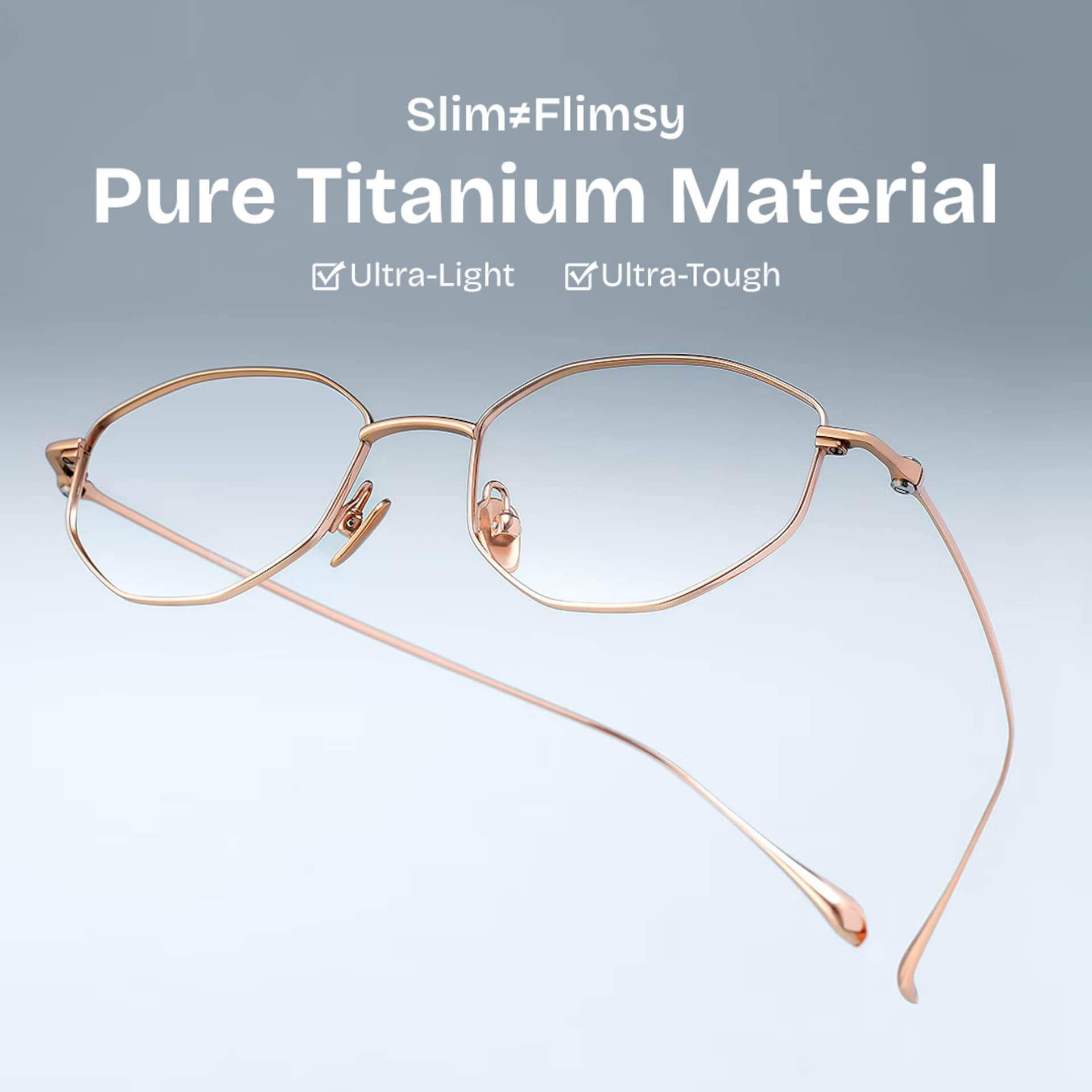 Everett Gold Frame Glasses with Geometric Frame Online |  ZEELOOL3