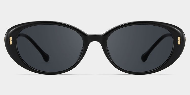 Blaire Black Oval Sunglasses