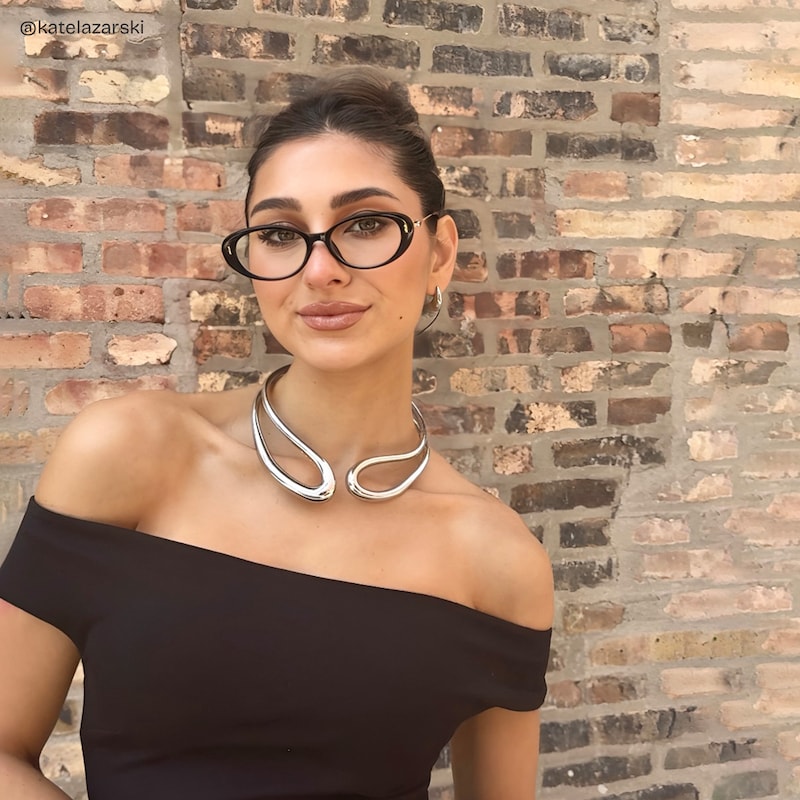 ZEELOOL Blaire Oval Black Glasses