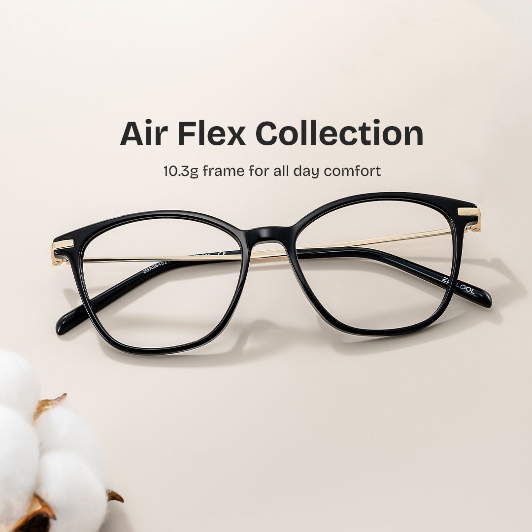 Jessica Black Cat Eye Prescription Glasses for Women | ZEELOOL0